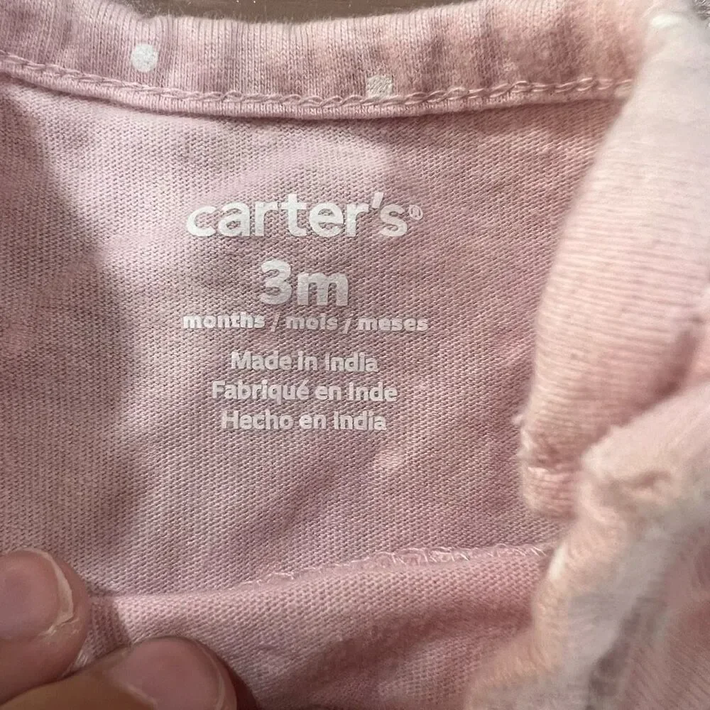 🏈 Carters pink polkadot jumpsuit and headband